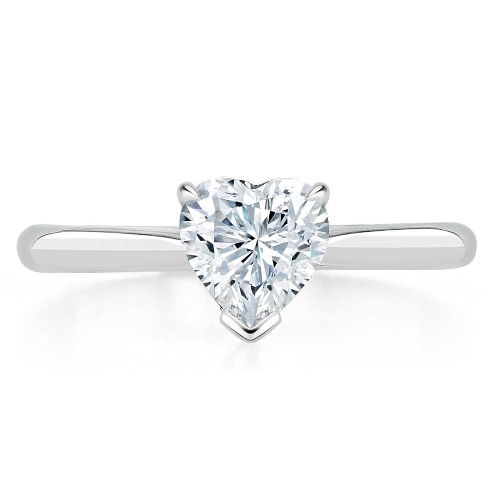 1.0 CT Heart Cut Solitaire Moissanite Engagement Ring 1