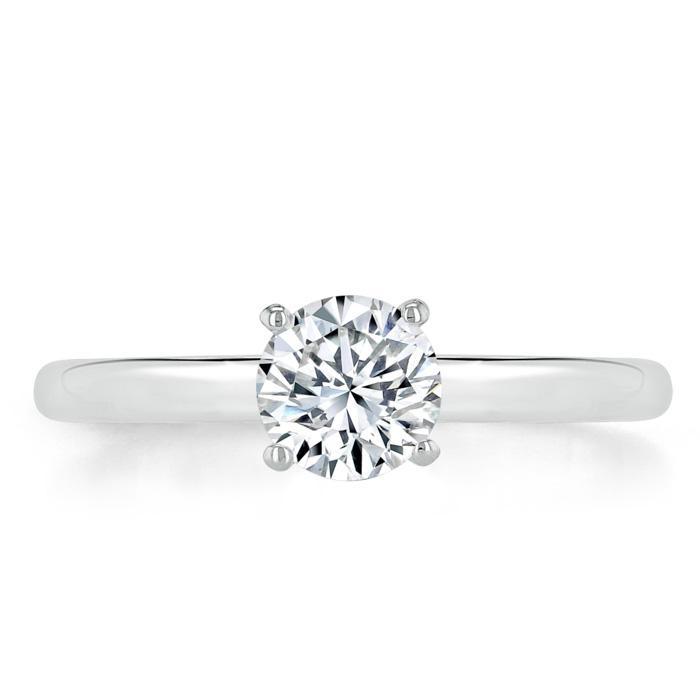 0.75 CT Round Cut Solitaire Moissanite Engagement Ring 1