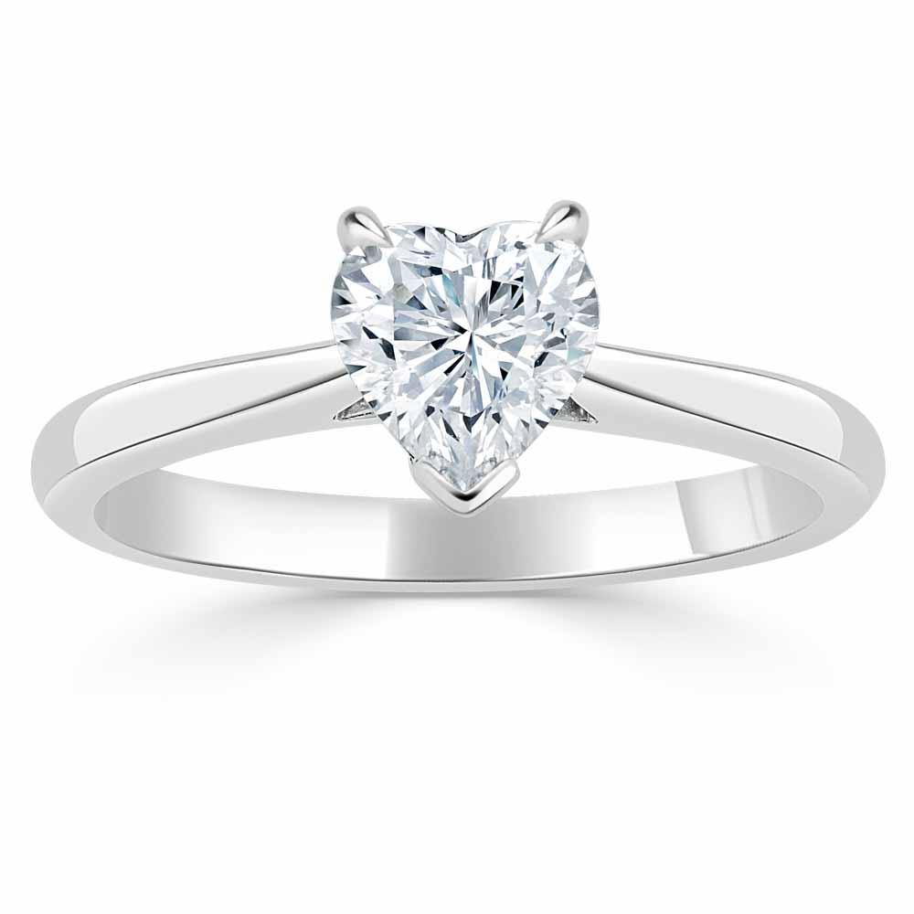 1.0 CT Heart Cut Solitaire Moissanite Engagement Ring 2