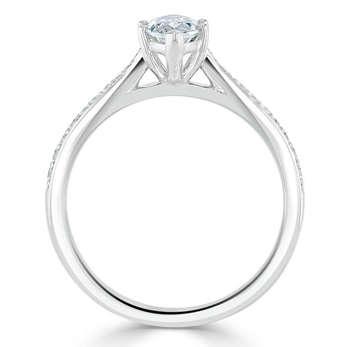 
                  
                    1.0 CT Marquise Cut Solitaire Channel Pave Moissanite Engagement Ring 4
                  
                