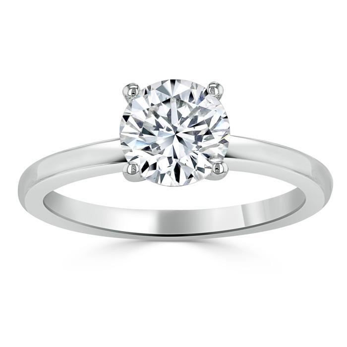 0.75 CT Round Cut Solitaire Moissanite Engagement Ring 2