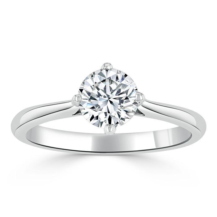 0.75 CT Round Cut Solitaire Moissanite Engagement Ring 2