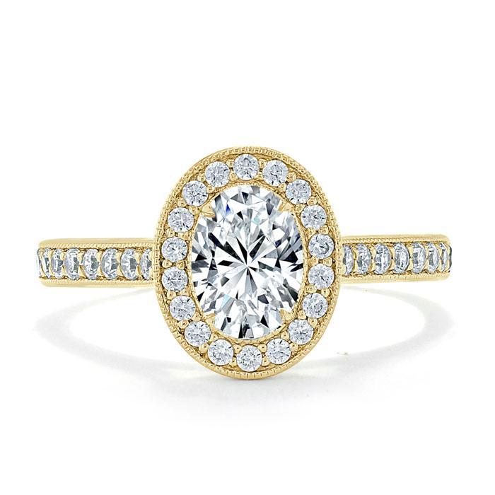 
                  
                    1.0 CT Oval Cut Halo Pave Moissanite Engagement Ring 5
                  
                