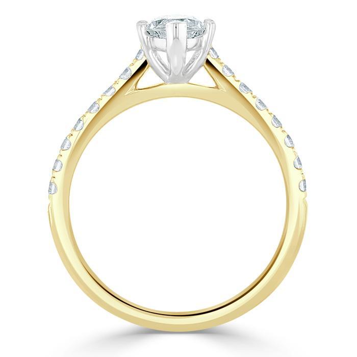
                  
                    1.0 CT Marquise Cut Solitaire Pave Moissanite Engagement Ring 6
                  
                