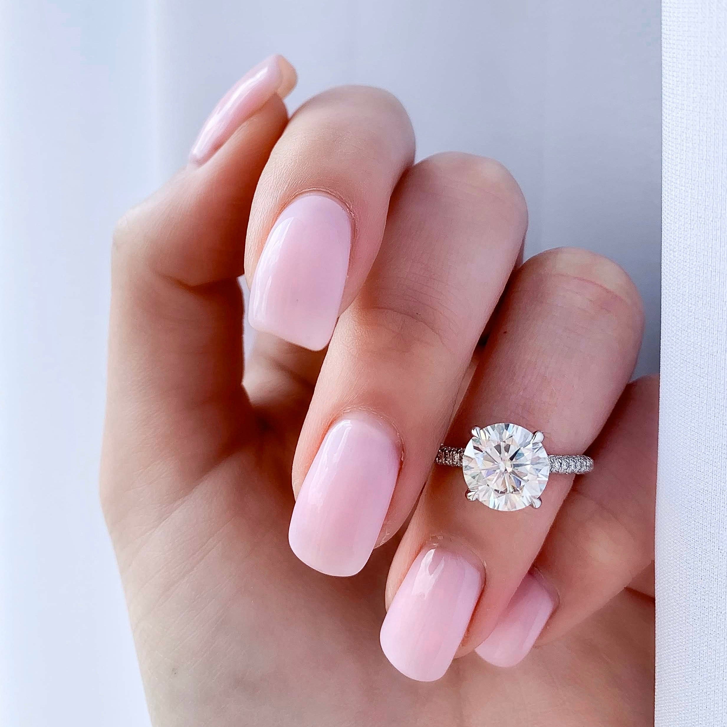 2.5 CT Round Cut Hidden Halo & Pave Setting Engagement Ring 2