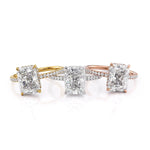 3.5 CT Radiant Hidden Halo Pave  Moissanite Engagement Ring 6