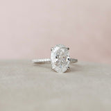 3.5 CT Oval Hidden Halo & Pave Moissanite Engagement Ring 3