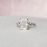 3.5 CT Radiant Cut Cluster Style Moissanite Engagement Ring 2