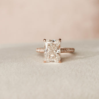 5.5 CT Radiant Cut Pave Setting Moissanite Engagement Ring 4