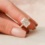 5.5 CT Radiant Cut Pave Setting Moissanite Engagement Ring 1