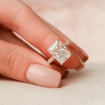 5.5 CT Radiant Cut Pave Setting Moissanite Engagement Ring 1