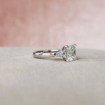 3.0 CT Princess Cut Three Stone Moissanite Engagement Ring 6
