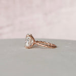 3.5 CT Oval Twisted Band and Hidden Halo Moissanite Engagement Ring 7