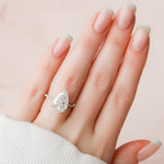 4.5 CT Pear Cut Hidden Halo Style  Moissanite Engagement Ring 1