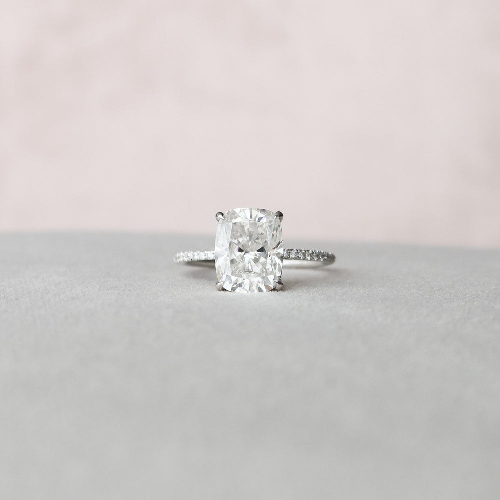 
                  
                    4.0 CT Cushion Hidden Halo & Pave Setting Moissanite Engagement Ring
                  
                