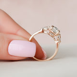 3.5 CT Oval Cut Three Stone Moissanite Engagement Ring 8