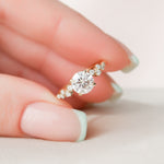 1.0 CT Round Cut Pave Moissanite Engagement Ring 2