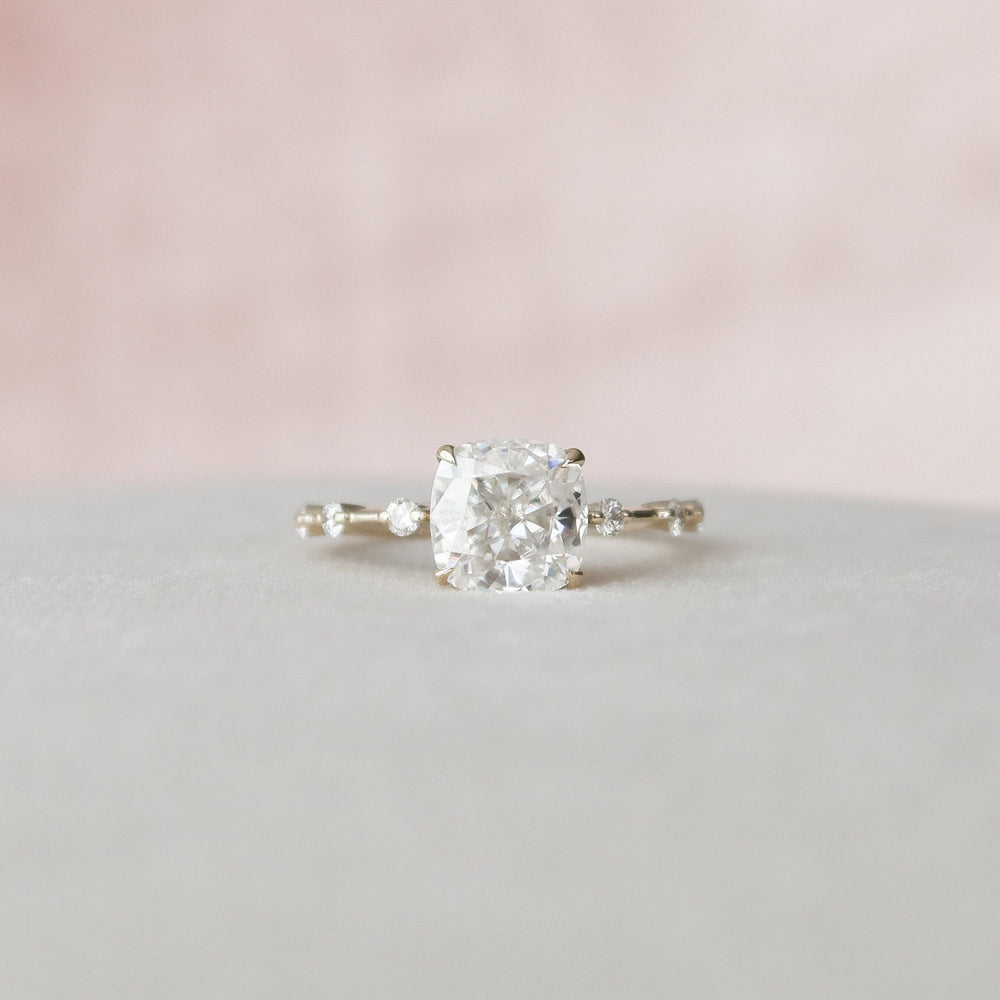 
                  
                    2.0 CT Cushion Dainty Pave  Moissanite Engagement Ring 8
                  
                