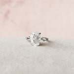 5.0 CT Oval Cut Twig Pave Style Moissanite Engagement Ring 6