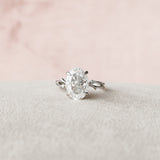 5.0 CT Oval Cut Twig Pave Style Moissanite Engagement Ring 6
