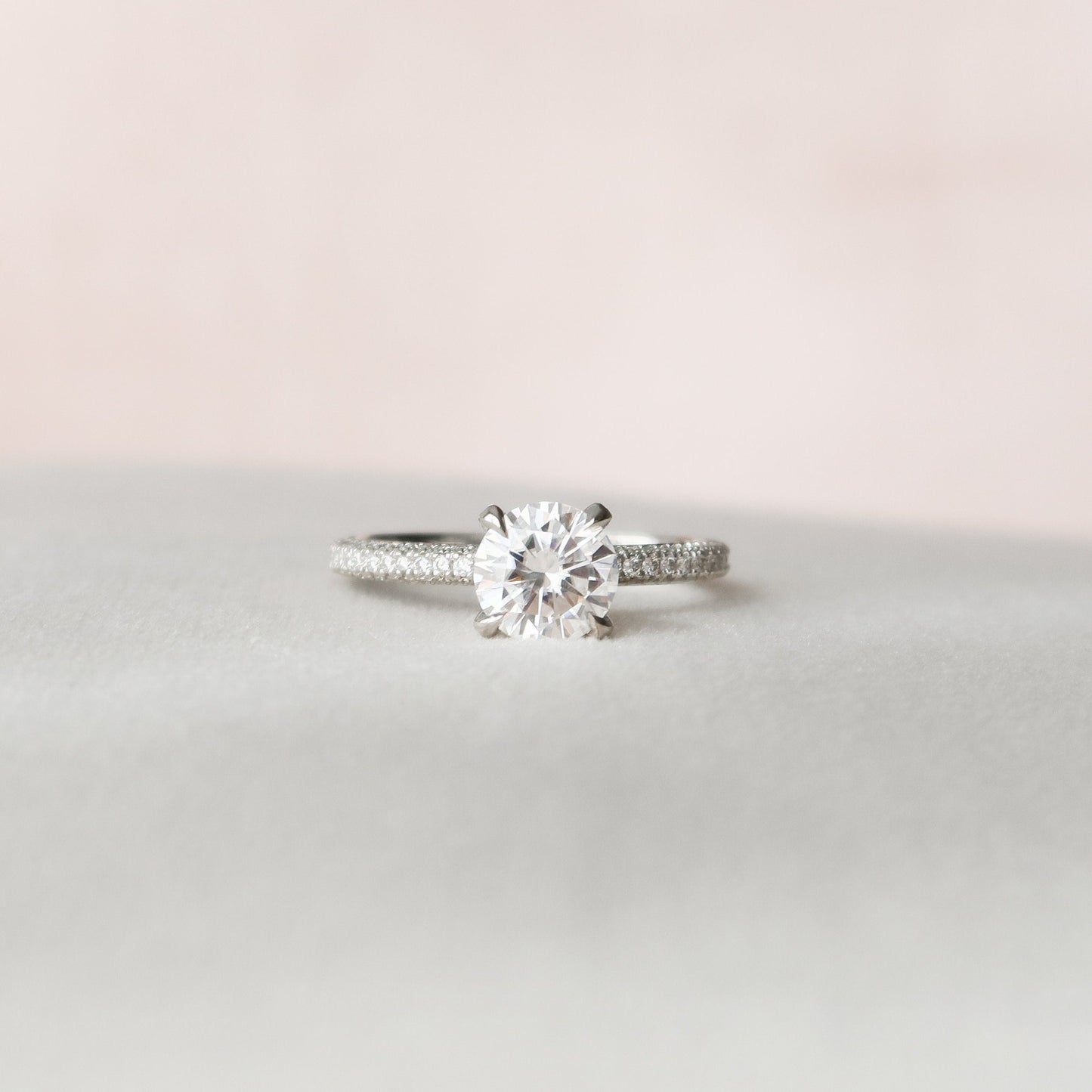 
                  
                    1.5 CT Round Moissanite Engagement Ring With Pave Setting 3
                  
                