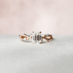 1 CT Emerald Cut Twig Setting Moissanite Engagement Ring 4