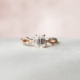 1 CT Emerald Cut Twig Setting Moissanite Engagement Ring 4