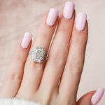 5.50 CT Radiant Halo & Pave Split Shank Moissanite Engagement Ring 1