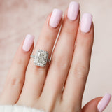 5.50 CT Radiant Halo & Pave Split Shank Moissanite Engagement Ring 1
