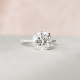 2.5 CT Round Pave Hidden Halo Setting Moissanite Engagement Ring 4