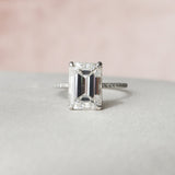 5.0 CT Emerald Pave Setting Moissanite Engagement Ring 6