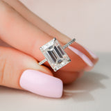 5.0 CT Emerald Pave Setting Moissanite Engagement Ring 2