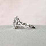 5.50 CT Radiant Halo & Pave Split Shank Moissanite Engagement Ring 3