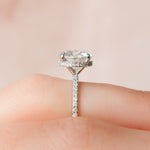 2.5 CT Round Pave Hidden Halo Setting Moissanite Engagement Ring 3
