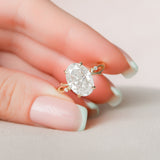 4.0 CT Oval Cut Twig Style Moissanite Engagement Ring 1