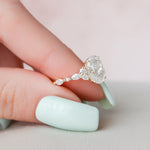 2.0 CT Oval Cluster Art Deco Style Moissanite Engagement Ring 5