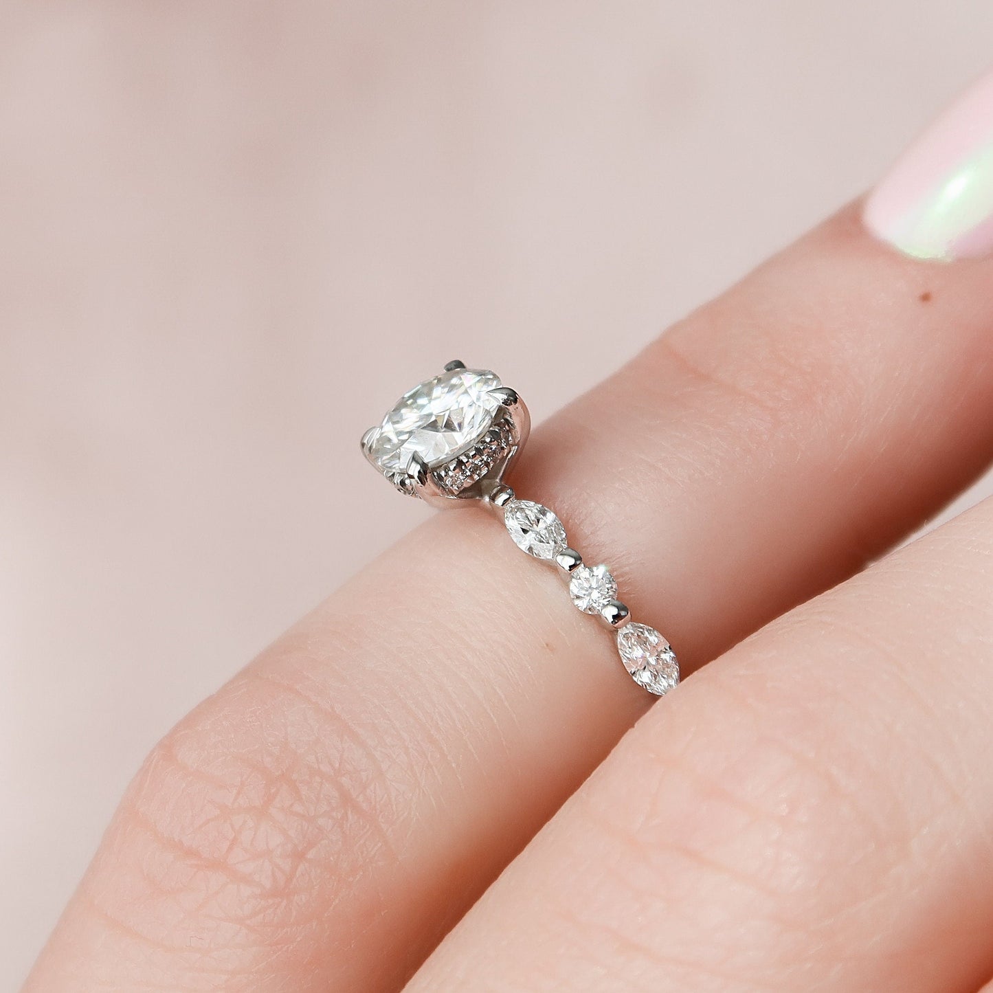 
                  
                    1.0 CT Round Hidden Halo & Pave Setting Moissanite Engagement Ring
                  
                