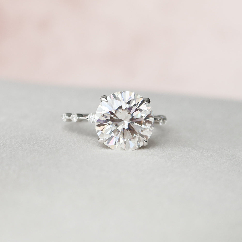 
                  
                    4.0 CT Round Cut Dainty Pave Setting Moissanite Engagement Ring
                  
                