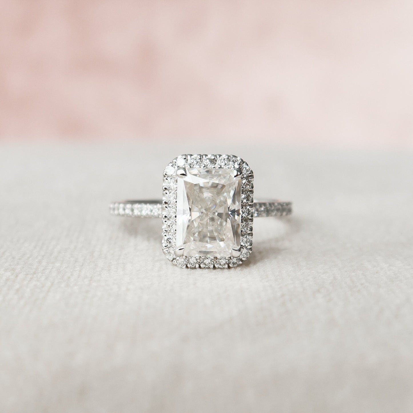 
                  
                    2.0 CT Radiant Cut Halo Style Moissanite Engagement Ring
                  
                