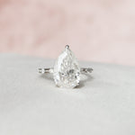 3.5 CT Pear Cut Dainty Pave Moissanite Engagement Ring 3