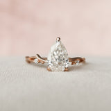 1.5 CT Pear Pave Twisted Moissanite Engagement Ring 3