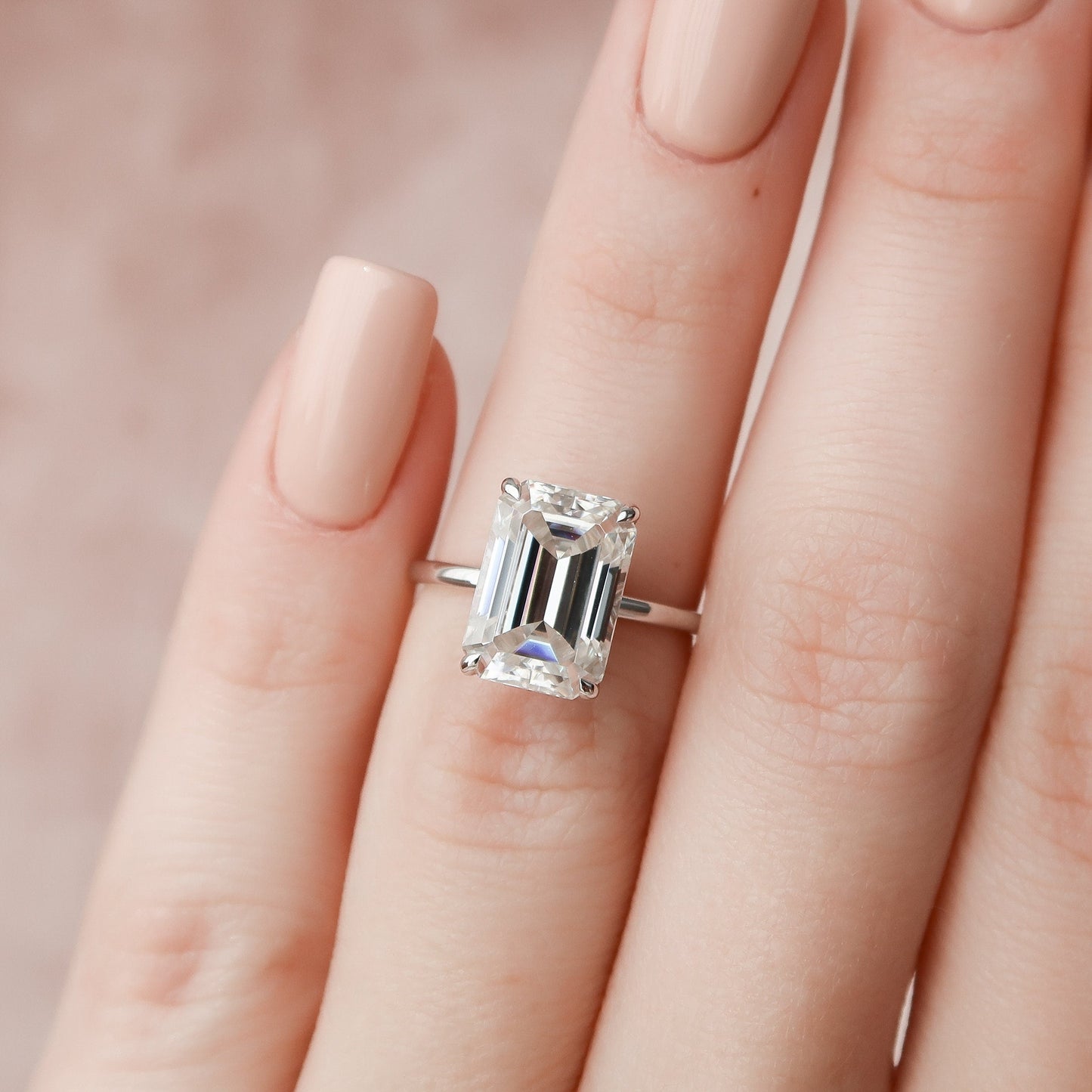 
                  
                    5.0 CT Emerald Cut Solitaire Style Moissanite Engagement Ring 7
                  
                