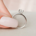 1.0 CT Cushion Hidden Halo & Pave Setting Moissanite Engagement Ring 8