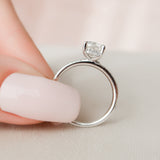 1.0 CT Cushion Hidden Halo & Pave Setting Moissanite Engagement Ring 8