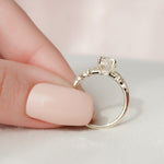1.0 CT Round Cut Pave Moissanite Engagement Ring 4
