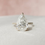 4.5 CT Pear Cut Hidden Halo Style  Moissanite Engagement Ring 3