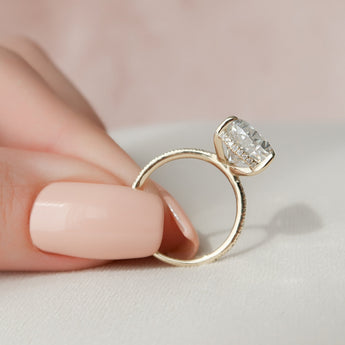 4.5 CT Pear Cut Hidden Halo Style  Moissanite Engagement Ring 8