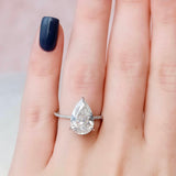 4.5 CT Pear Cut Hidden Halo Style  Moissanite Engagement Ring 6