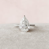 4.5 CT Pear Cut Hidden Halo Style  Moissanite Engagement Ring 4