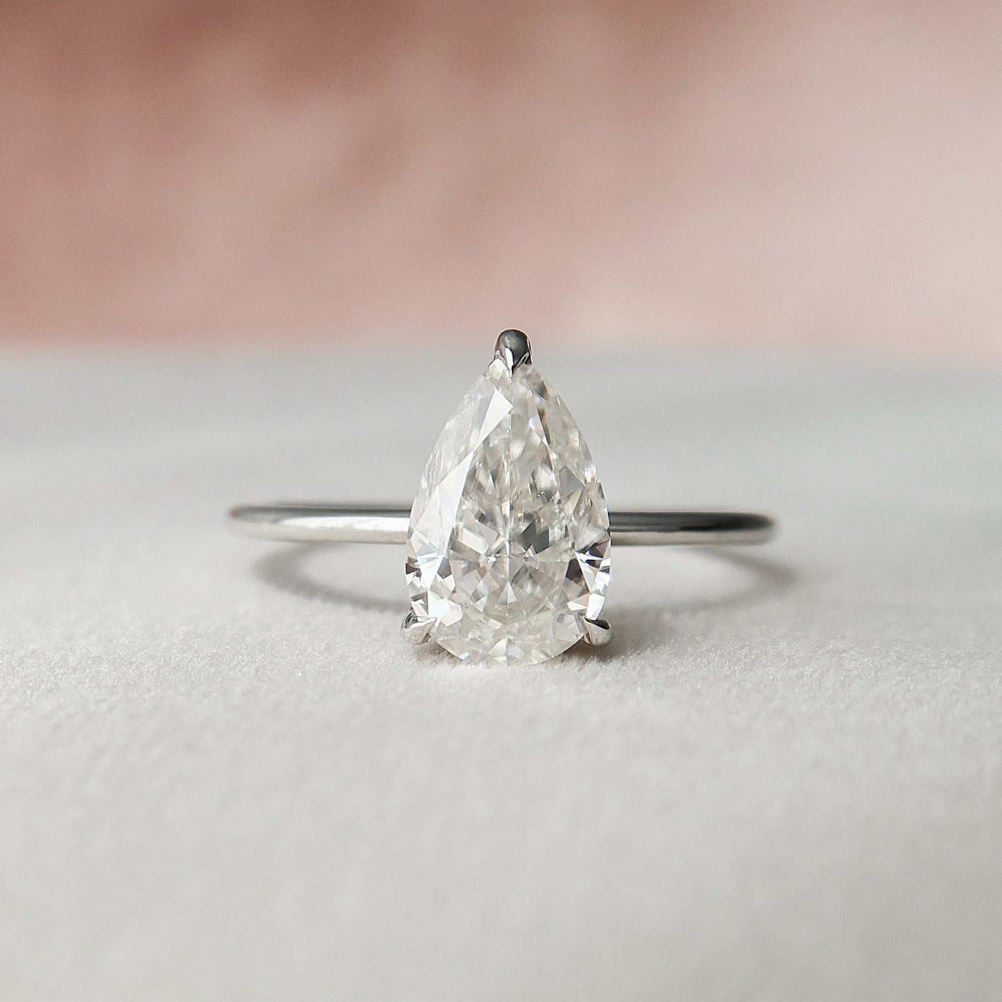 
                  
                    2.0 CT Pear Solitaire & Hidden Halo Style Moissanite Engagement Ring 7
                  
                